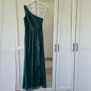 Green One-Shoulder Maxi Dress